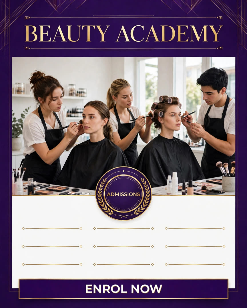 Beauty Academy poster template