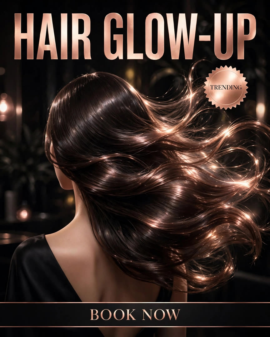 Hair Glow-Up poster template