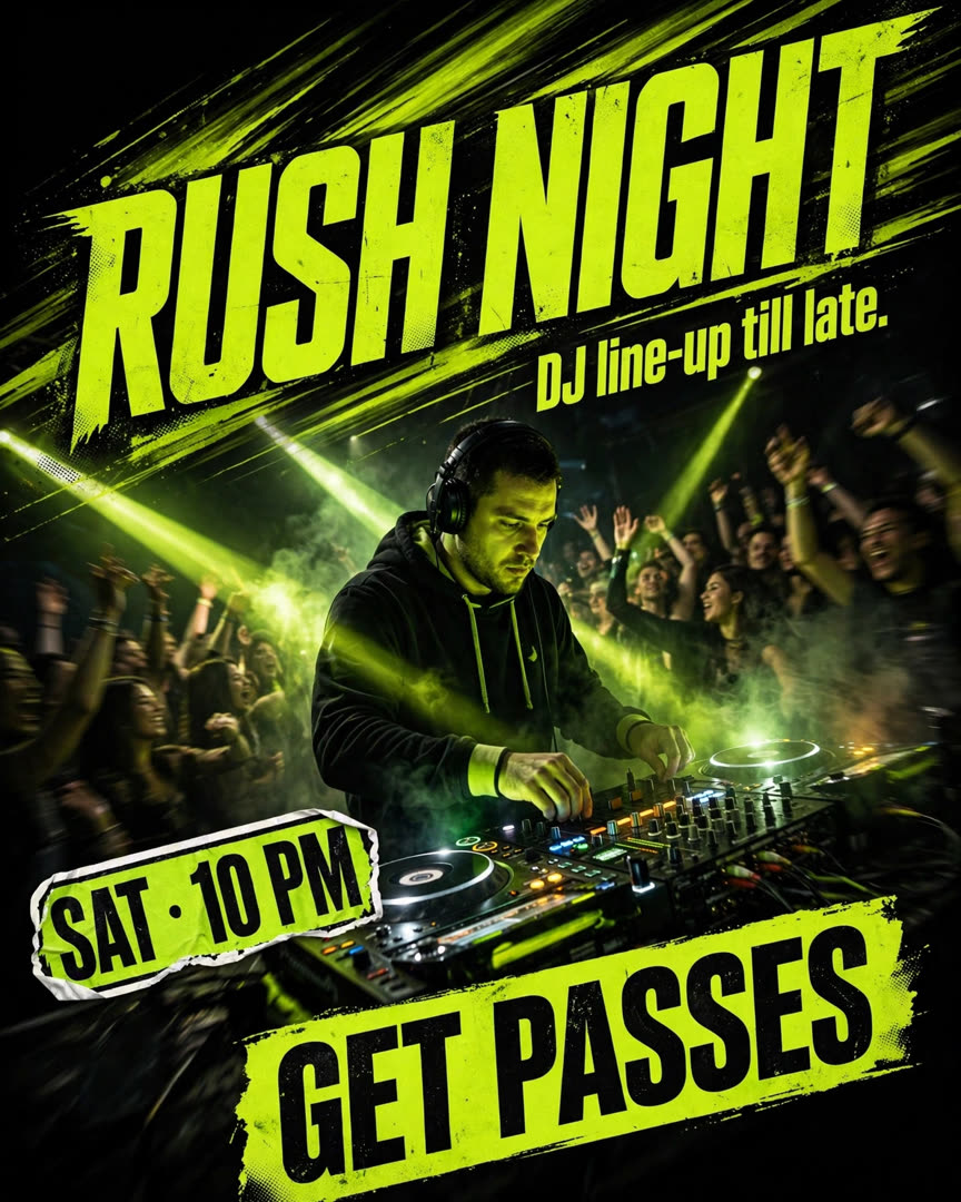 DJ Rave poster template