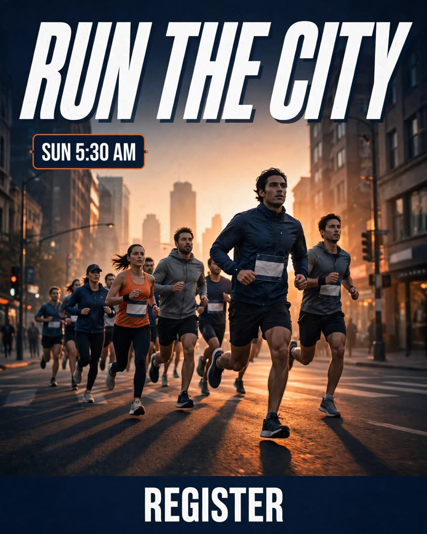 Marathon Dawn poster template
