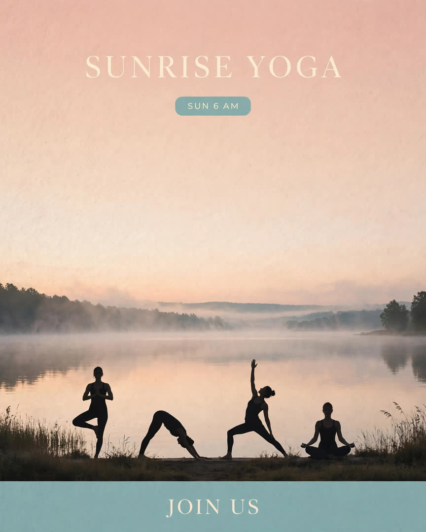 Sunrise Yoga poster template