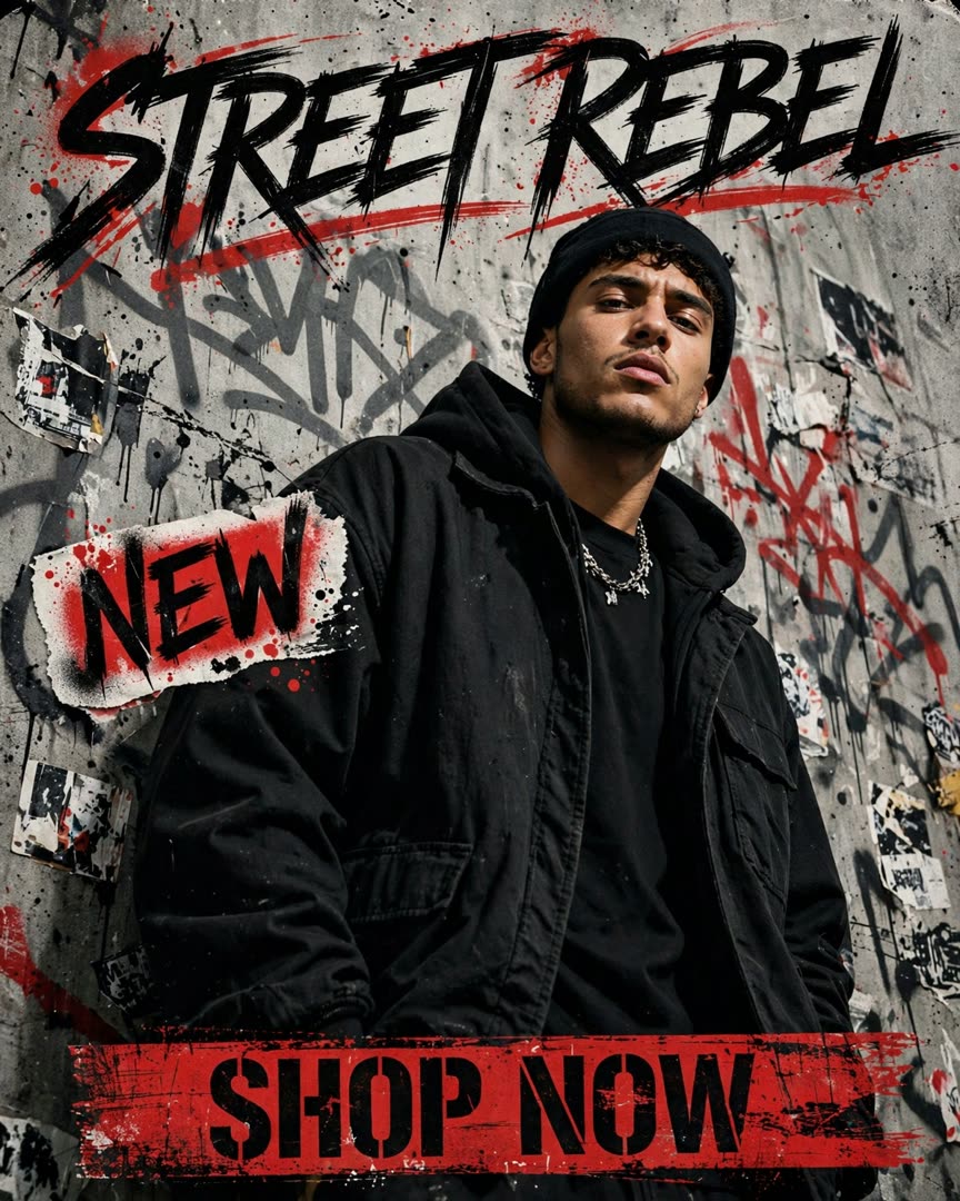 Street Rebel poster template