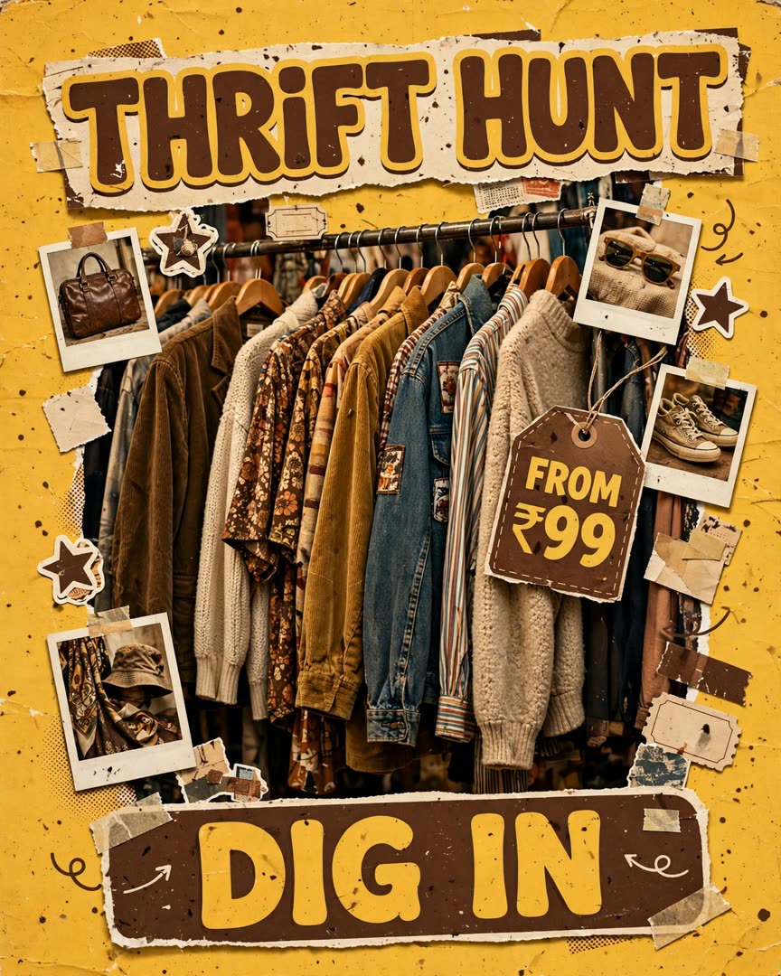 Thrift Hunt poster template