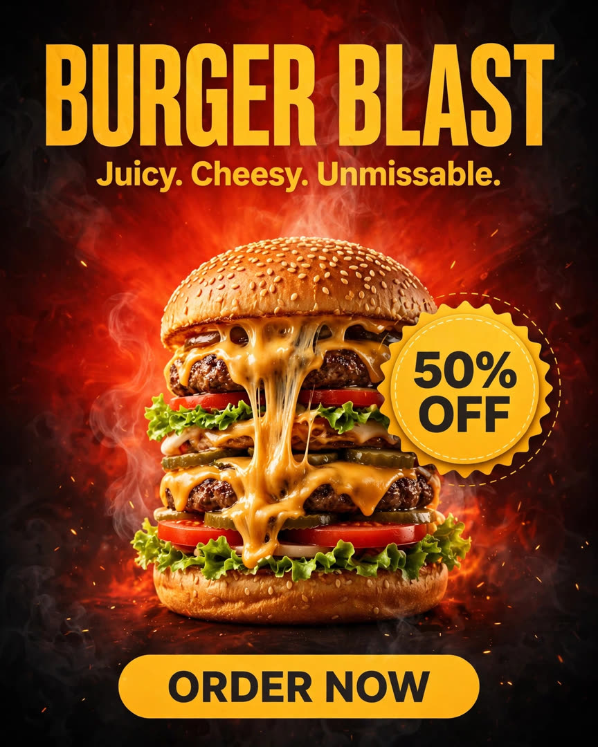 Burger Blast poster template