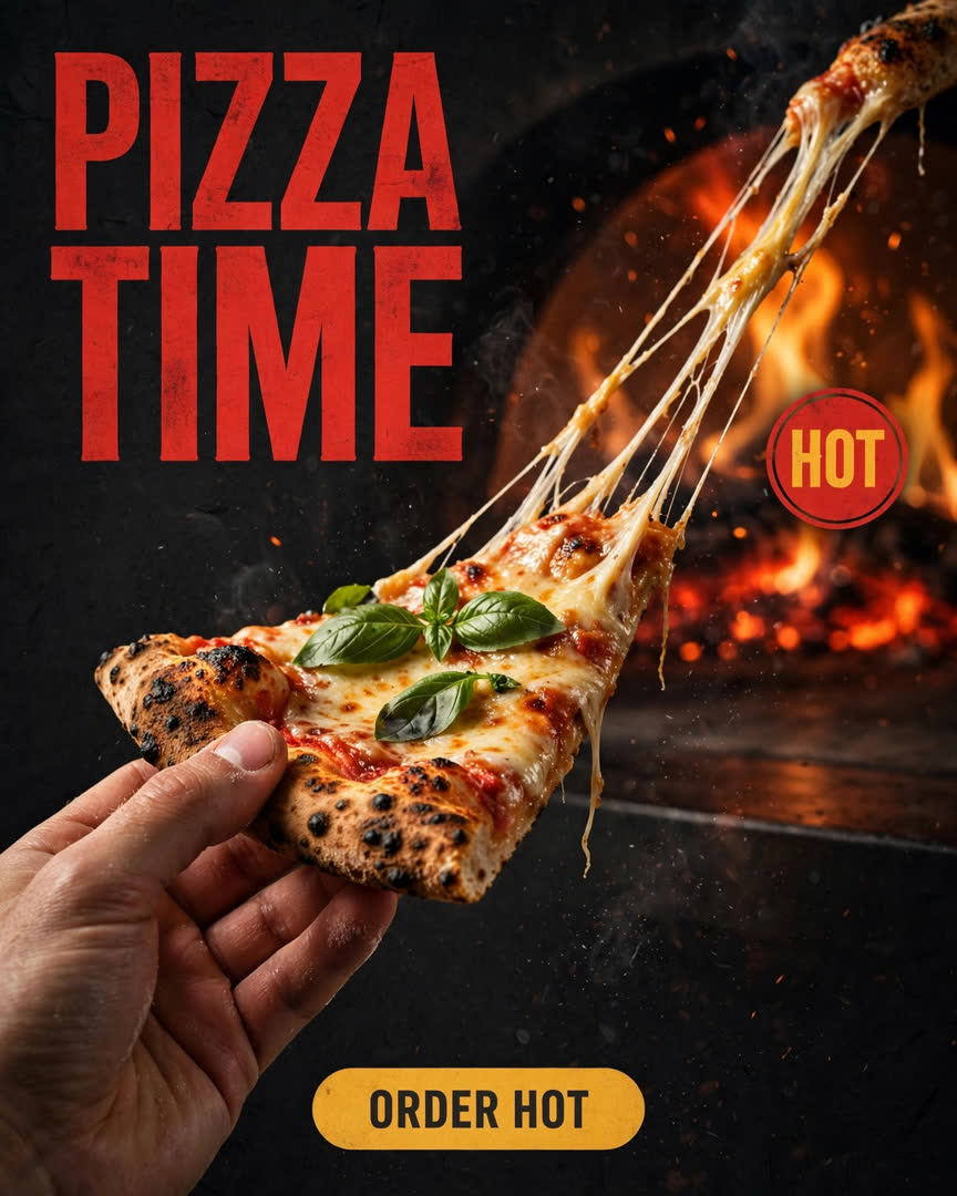 Pizza Fire poster template