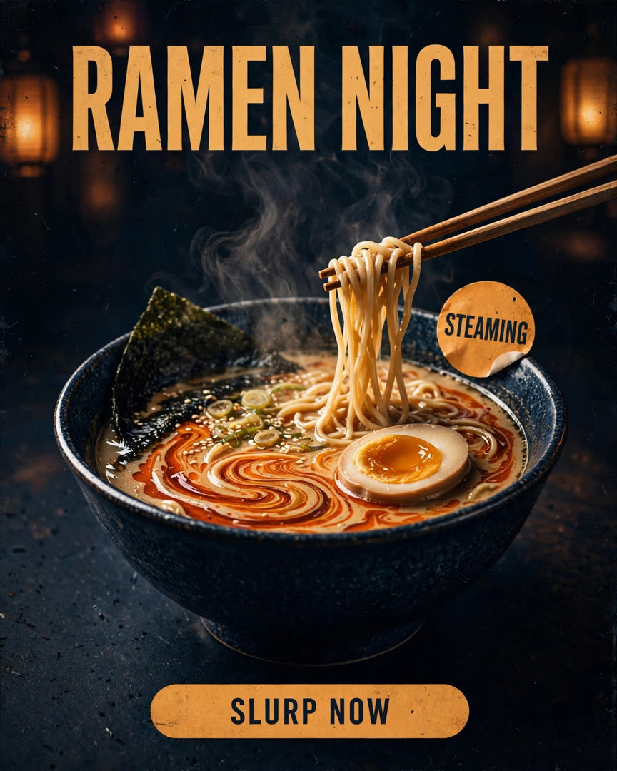 Ramen Steam poster template