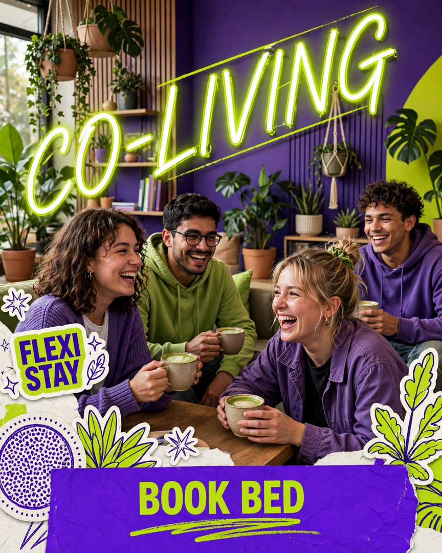 Co-Living Space poster template