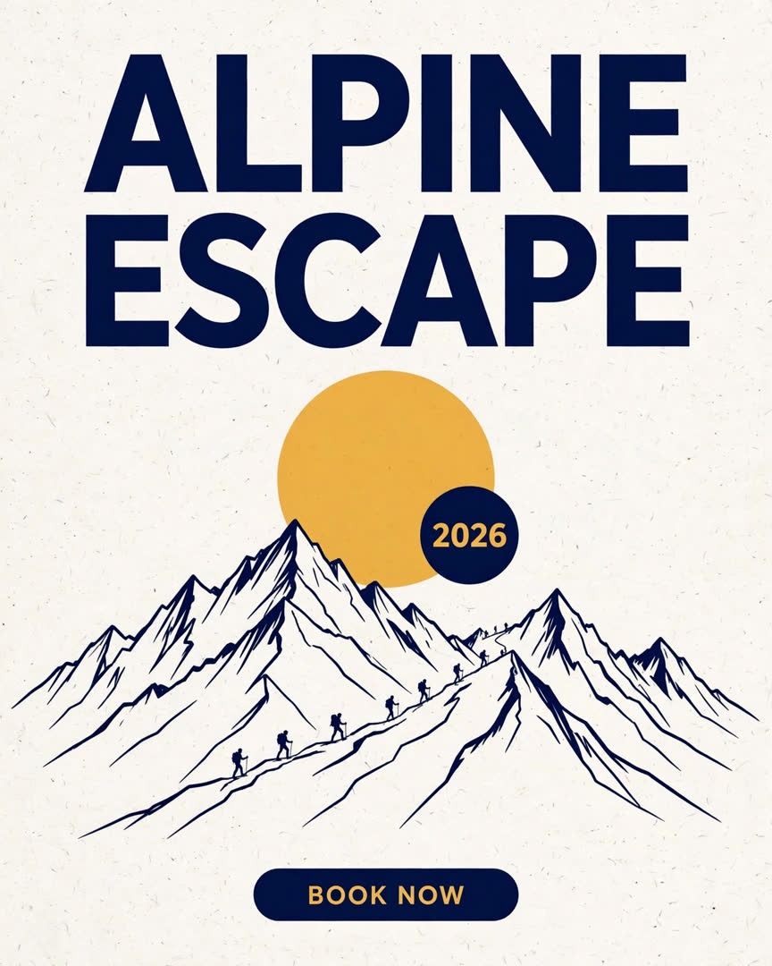 Alpine Escape poster template
